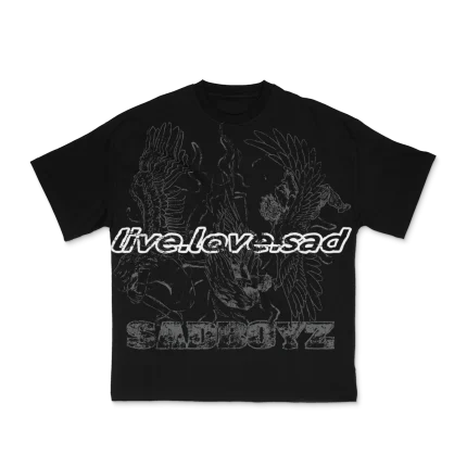 Live Love Sad Tee Black