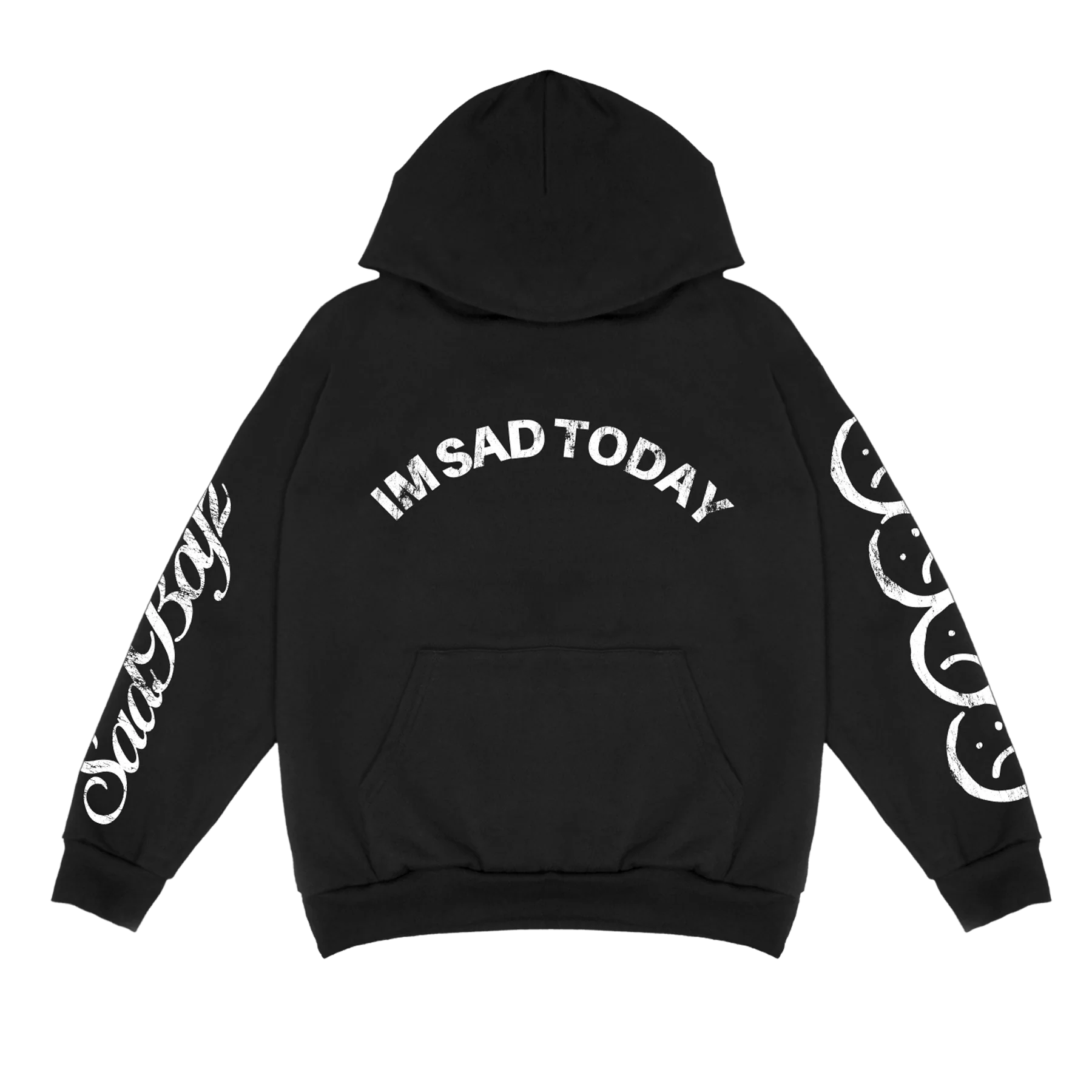 iamsadhoodiefront I'm Sad Today Hoodie Black